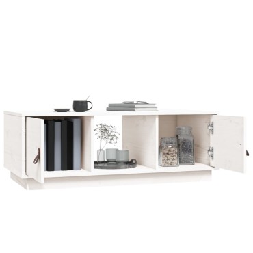 vidaXL Τραπεζάκι Σαλονιού Λευκό 100x50x35cm από Μασίφ Ξύλο Πεύκου 1 τεμ.