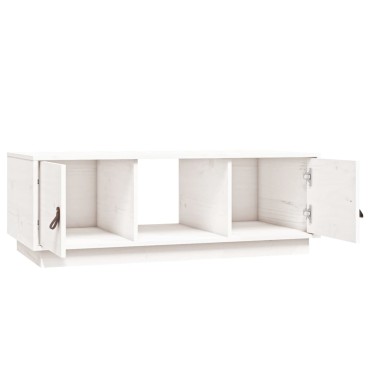 vidaXL Τραπεζάκι Σαλονιού Λευκό 100x50x35cm από Μασίφ Ξύλο Πεύκου 1 τεμ.
