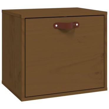vidaXL Ντουλάπι Τοίχου Καφέ Μελί 40x30x35cm από Μασίφ Ξύλο Πεύκου 1 τεμ.