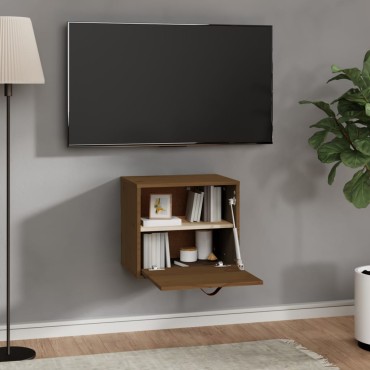 vidaXL Ντουλάπι Τοίχου Καφέ Μελί 40x30x35cm από Μασίφ Ξύλο Πεύκου 1 τεμ.