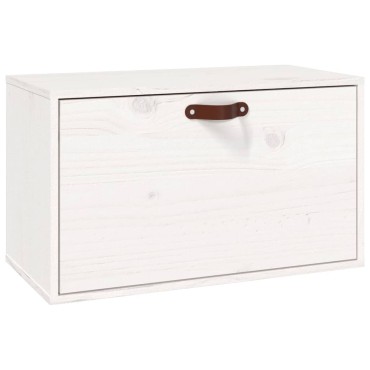 vidaXL Ντουλάπι Τοίχου Λευκό 60x30x35cm από Μασίφ Ξύλο Πεύκου 1 τεμ.