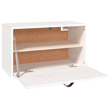 vidaXL Ντουλάπι Τοίχου Λευκό 60x30x35cm από Μασίφ Ξύλο Πεύκου 1 τεμ.