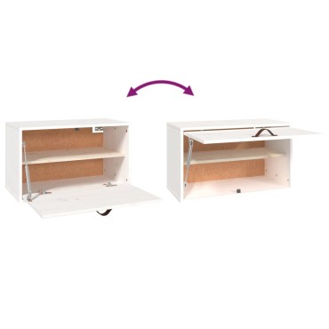 vidaXL Ντουλάπι Τοίχου Λευκό 60x30x35cm από Μασίφ Ξύλο Πεύκου 1 τεμ.