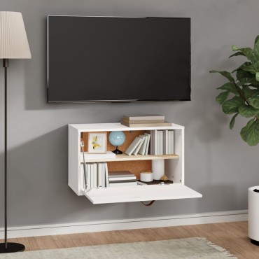 vidaXL Ντουλάπι Τοίχου Λευκό 60x30x35cm από Μασίφ Ξύλο Πεύκου 1 τεμ.