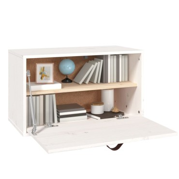 vidaXL Ντουλάπι Τοίχου Λευκό 60x30x35cm από Μασίφ Ξύλο Πεύκου 1 τεμ.