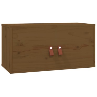 vidaXL Ντουλάπι Τοίχου Καφέ Μελί 60x30x30cm από Μασίφ Ξύλο Πεύκου 1 τεμ.