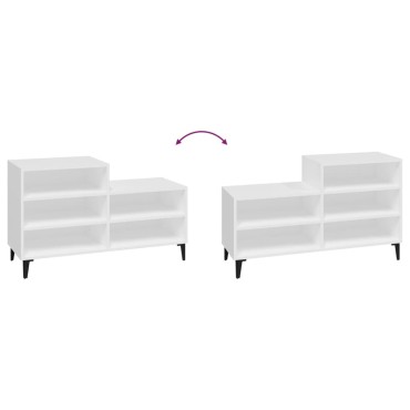 vidaXL Παπουτσοθήκη Λευκή 102x36x60cm από Επεξεργασμένο Ξύλο