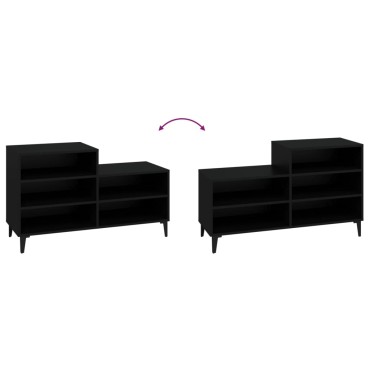 vidaXL Παπουτσοθήκη Μαύρο 102x36x60cm από Επεξεργασμένο Ξύλο
