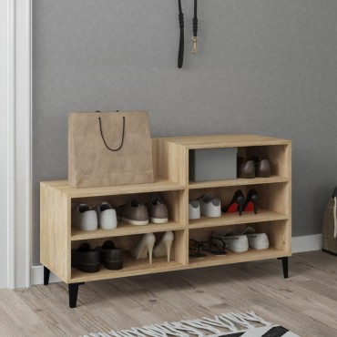 vidaXL Παπουτσοθήκη Sonoma Δρυς 102x36x60cm από Επεξεργασμένο Ξύλο