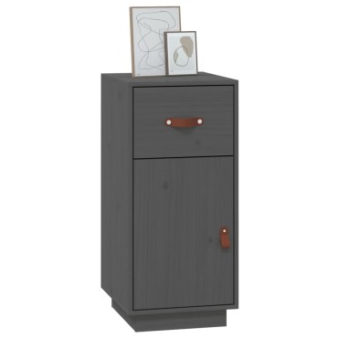 vidaXL Μπουφές Γκρι 34x40x75cm από Μασίφ Ξύλο Πεύκου 1 τεμ.