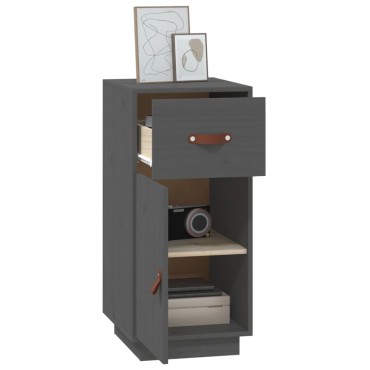 vidaXL Μπουφές Γκρι 34x40x75cm από Μασίφ Ξύλο Πεύκου 1 τεμ.