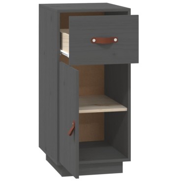 vidaXL Μπουφές Γκρι 34x40x75cm από Μασίφ Ξύλο Πεύκου 1 τεμ.