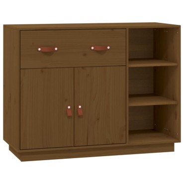 vidaXL Ντουλάπι Καφέ Μελί 98,5x40x75cm από Μασίφ Ξύλο Πεύκου 1 τεμ.