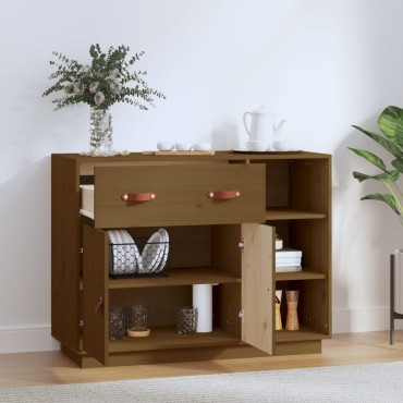 vidaXL Ντουλάπι Καφέ Μελί 98,5x40x75cm από Μασίφ Ξύλο Πεύκου 1 τεμ.