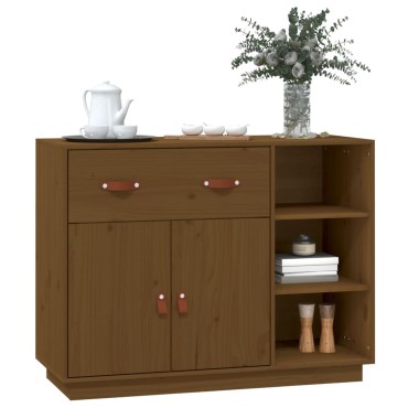vidaXL Ντουλάπι Καφέ Μελί 98,5x40x75cm από Μασίφ Ξύλο Πεύκου 1 τεμ.