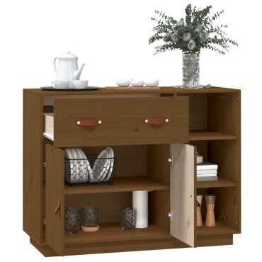 vidaXL Ντουλάπι Καφέ Μελί 98,5x40x75cm από Μασίφ Ξύλο Πεύκου 1 τεμ.