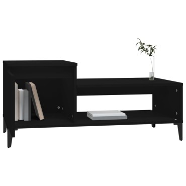 vidaXL Τραπεζάκι Σαλονιού Μαύρο 100x50x45cm Επεξεργασμένο Ξύλο 1 τεμ.