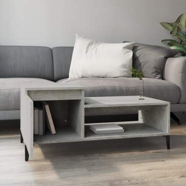 vidaXL Τραπεζάκι Σαλονιού Γκρι Σκυρ. 100x50x45cm Επεξεργασμένο Ξύλο 1 τεμ.
