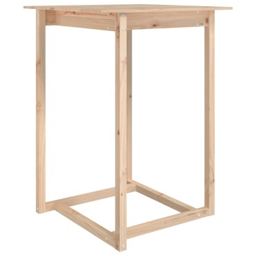 vidaXL Τραπέζι Μπαρ Γκρι 80x80x110cm από Μασίφ Ξύλο Πεύκου 1 τεμ.