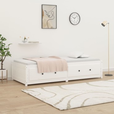 vidaXL Καναπές Κρεβάτι Χωρίς Στρώμα Λευκό 90x200 εκ. Μασίφ Ξύλο Πεύκου