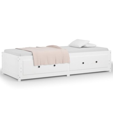 vidaXL Καναπές Κρεβάτι Χωρίς Στρώμα Λευκό 90x200 εκ. Μασίφ Ξύλο Πεύκου