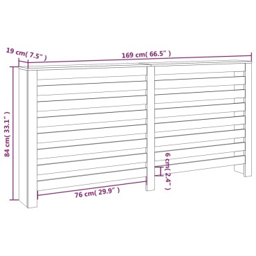 vidaXL Κάλυμμα Καλοριφέρ 169x19x84 εκ. από Μασίφ Ξύλο Πεύκου