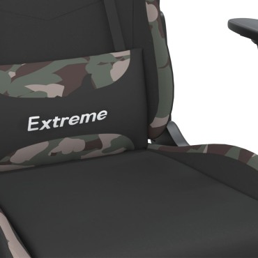 vidaXL Καρέκλα Gaming Μαύρο/Παραλλαγή Ύφασμα με Υποπόδιο 66x58x(120-130)cm 1 τεμ.