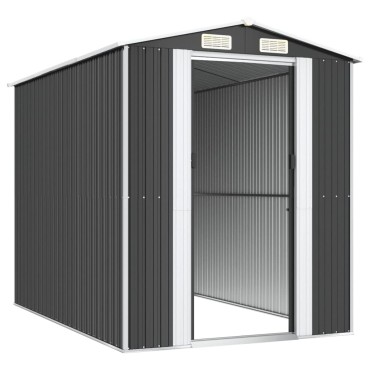 vidaXL Αποθήκη Κήπου Ανθρακί 192x274x223 εκ. Γαλβανισμένο Ατσάλι