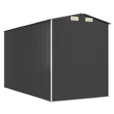 vidaXL Αποθήκη Κήπου Ανθρακί 192x357x223 εκ. Γαλβανισμένο Ατσάλι