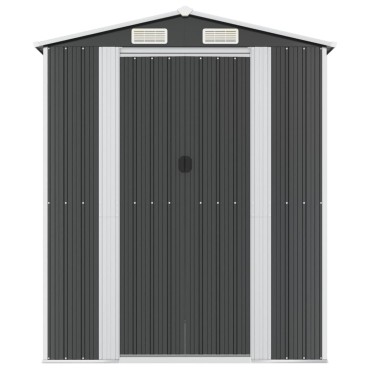 vidaXL Αποθήκη Κήπου Ανθρακί 192x440x223 εκ. Γαλβανισμένο Ατσάλι