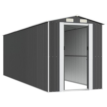 vidaXL Αποθήκη Κήπου Ανθρακί 192x606x223 εκ. Γαλβανισμένο Ατσάλι