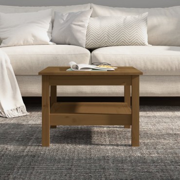 vidaXL Τραπεζάκι Σαλονιού Καφέ Μελί 55x55x40cm Μασίφ Ξύλο Πεύκου 1 τεμ.