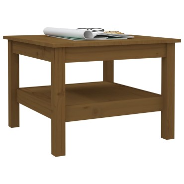 vidaXL Τραπεζάκι Σαλονιού Καφέ Μελί 55x55x40cm Μασίφ Ξύλο Πεύκου 1 τεμ.