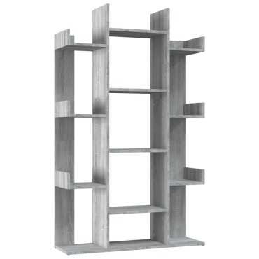 vidaXL Βιβλιοθήκη Γκρι Sonoma 86x25,5x140cm από Επεξεργασμένο Ξύλο 1 τεμ.