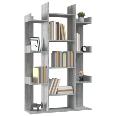 vidaXL Βιβλιοθήκη Γκρι Sonoma 86x25,5x140cm από Επεξεργασμένο Ξύλο 1 τεμ.