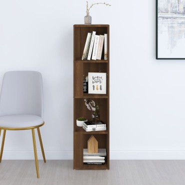 vidaXL Γωνιακό Έπιπλο Καφέ δρυς 33x33x132cm από Επεξεργ. Ξύλο