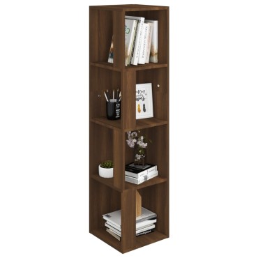 vidaXL Γωνιακό Έπιπλο Καφέ δρυς 33x33x132cm από Επεξεργ. Ξύλο