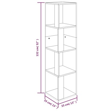 vidaXL Γωνιακό Έπιπλο Καφέ δρυς 33x33x132cm από Επεξεργ. Ξύλο