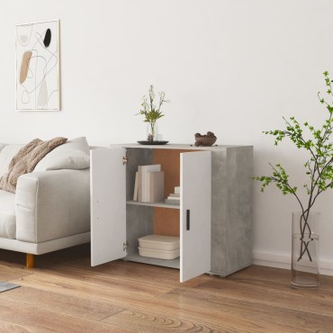 vidaXL Ντουλάπι Γκρι Σκυροδέματος 80x33x70cm Επεξεργασμένο Ξύλο 1 τεμ.