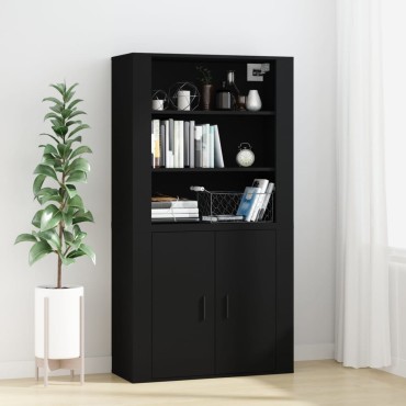 vidaXL Ντουλάπι Τοίχου Μαύρο 80x33x80cm Επεξεργασμένο Ξύλο 1 τεμ.