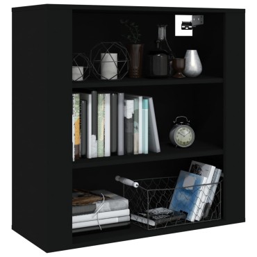 vidaXL Ντουλάπι Τοίχου Μαύρο 80x33x80cm Επεξεργασμένο Ξύλο 1 τεμ.