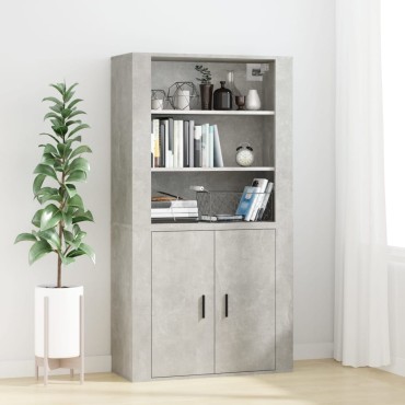 vidaXL Ντουλάπι Τοίχου Γκρι Σκυρ. 80x33x80cm Επεξεργασμένο Ξύλο 1 τεμ.
