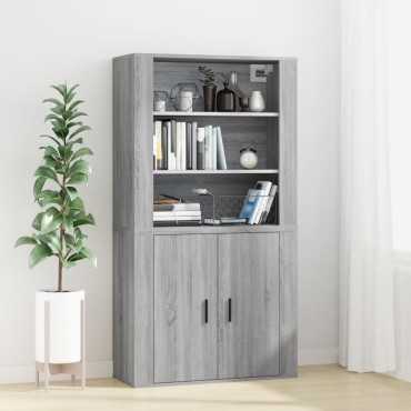 vidaXL Ντουλάπι Τοίχου Γκρι Sonoma 80x33x80cm Επεξεργασμένο Ξύλο 1 τεμ.