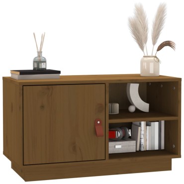 vidaXL Έπιπλο Τηλεόρασης Καφέ Μελί 70x34x40cm από Μασίφ Ξύλο Πεύκου