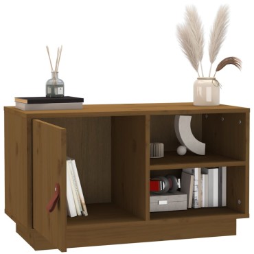 vidaXL Έπιπλο Τηλεόρασης Καφέ Μελί 70x34x40cm από Μασίφ Ξύλο Πεύκου