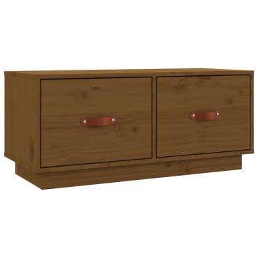 vidaXL Έπιπλο Τηλεόρασης Καφέ Μελί 80x34x35cm από Μασίφ Ξύλο Πεύκου