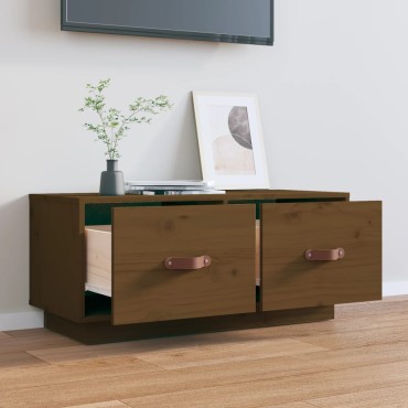 vidaXL Έπιπλο Τηλεόρασης Καφέ Μελί 80x34x35cm από Μασίφ Ξύλο Πεύκου