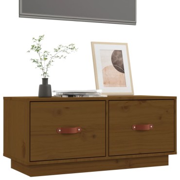 vidaXL Έπιπλο Τηλεόρασης Καφέ Μελί 80x34x35cm από Μασίφ Ξύλο Πεύκου