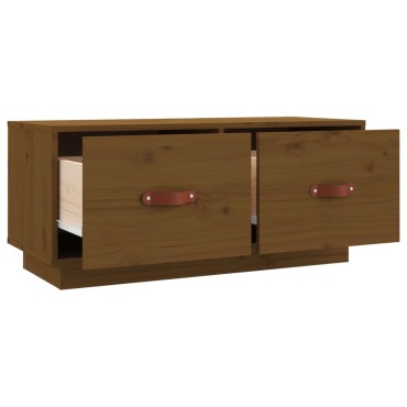 vidaXL Έπιπλο Τηλεόρασης Καφέ Μελί 80x34x35cm από Μασίφ Ξύλο Πεύκου