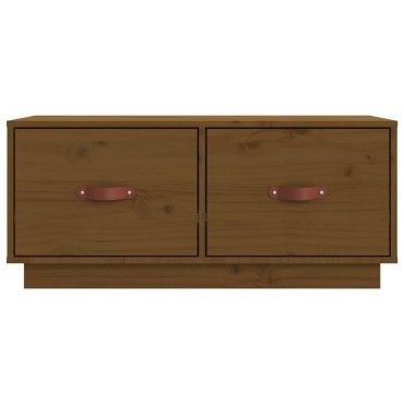 vidaXL Έπιπλο Τηλεόρασης Καφέ Μελί 80x34x35cm από Μασίφ Ξύλο Πεύκου